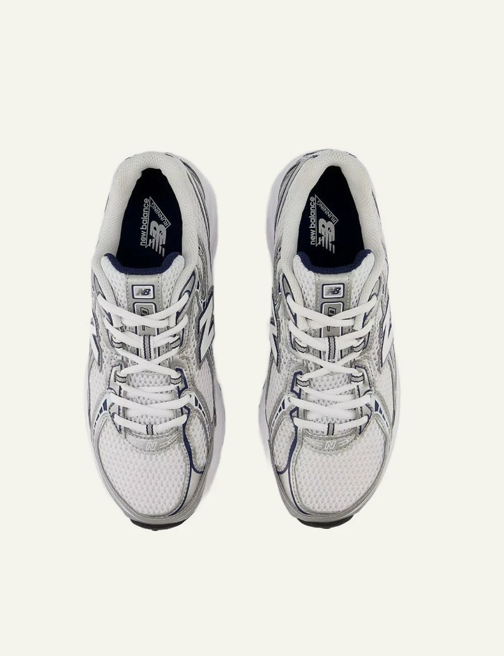 New Balance 740 white silver top pair