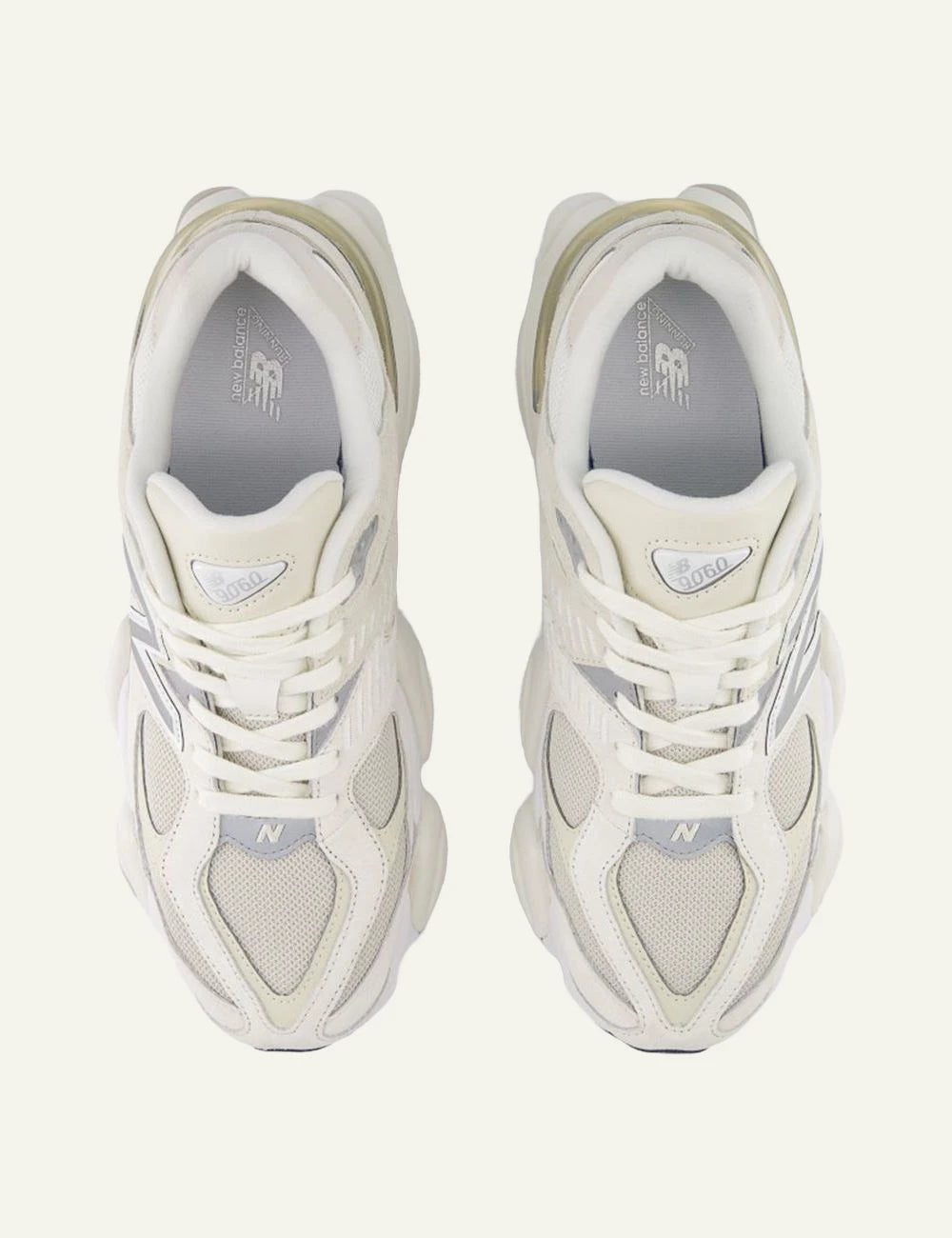 New Balance 9060 sneaker cream off white top view