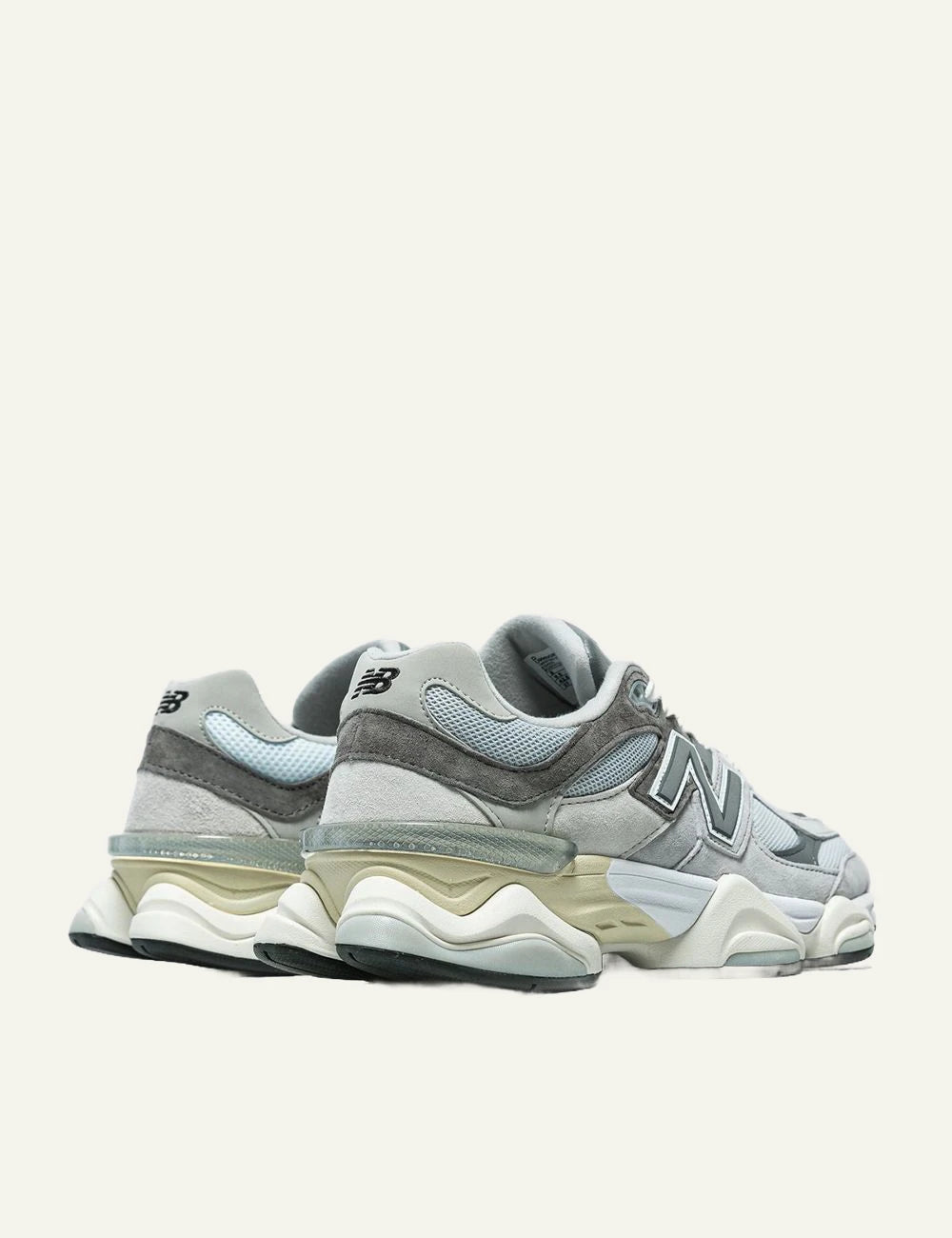 New Balance 9060 sneaker grey silver off white back view