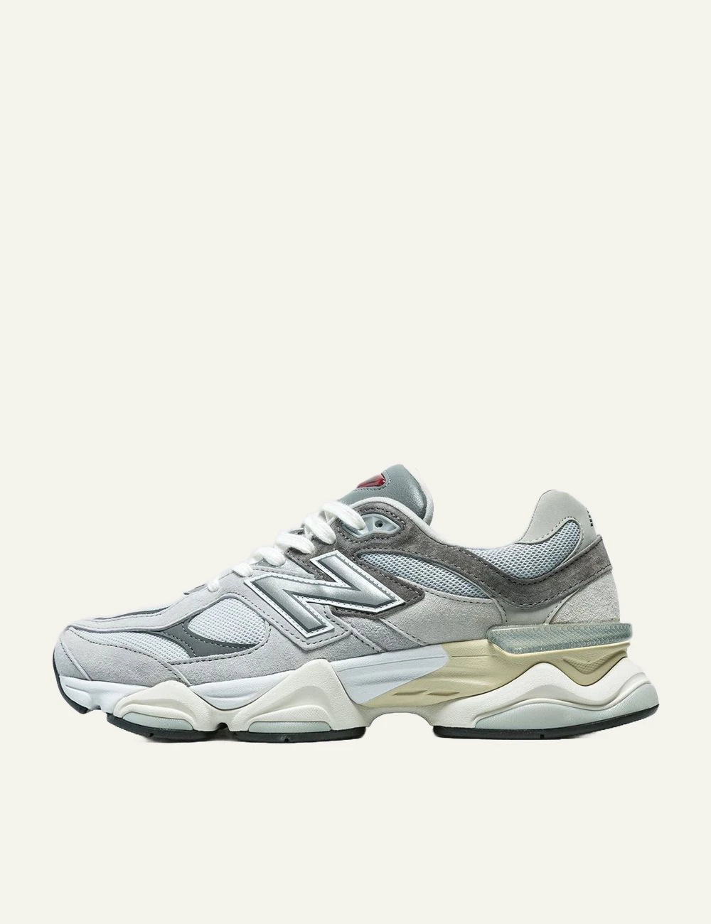 New Balance 9060 sneaker grey silver off white side view