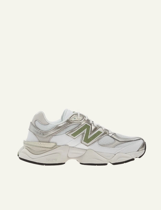 New Balance 9060 sneakers white green chunky sole side view