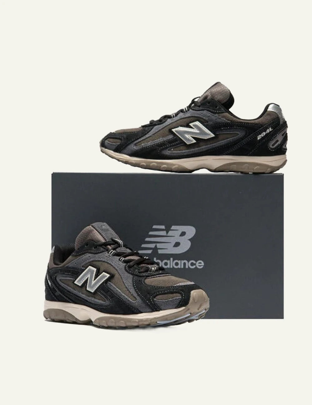 New Balance Classics Brown sneakers suede mesh side logo view