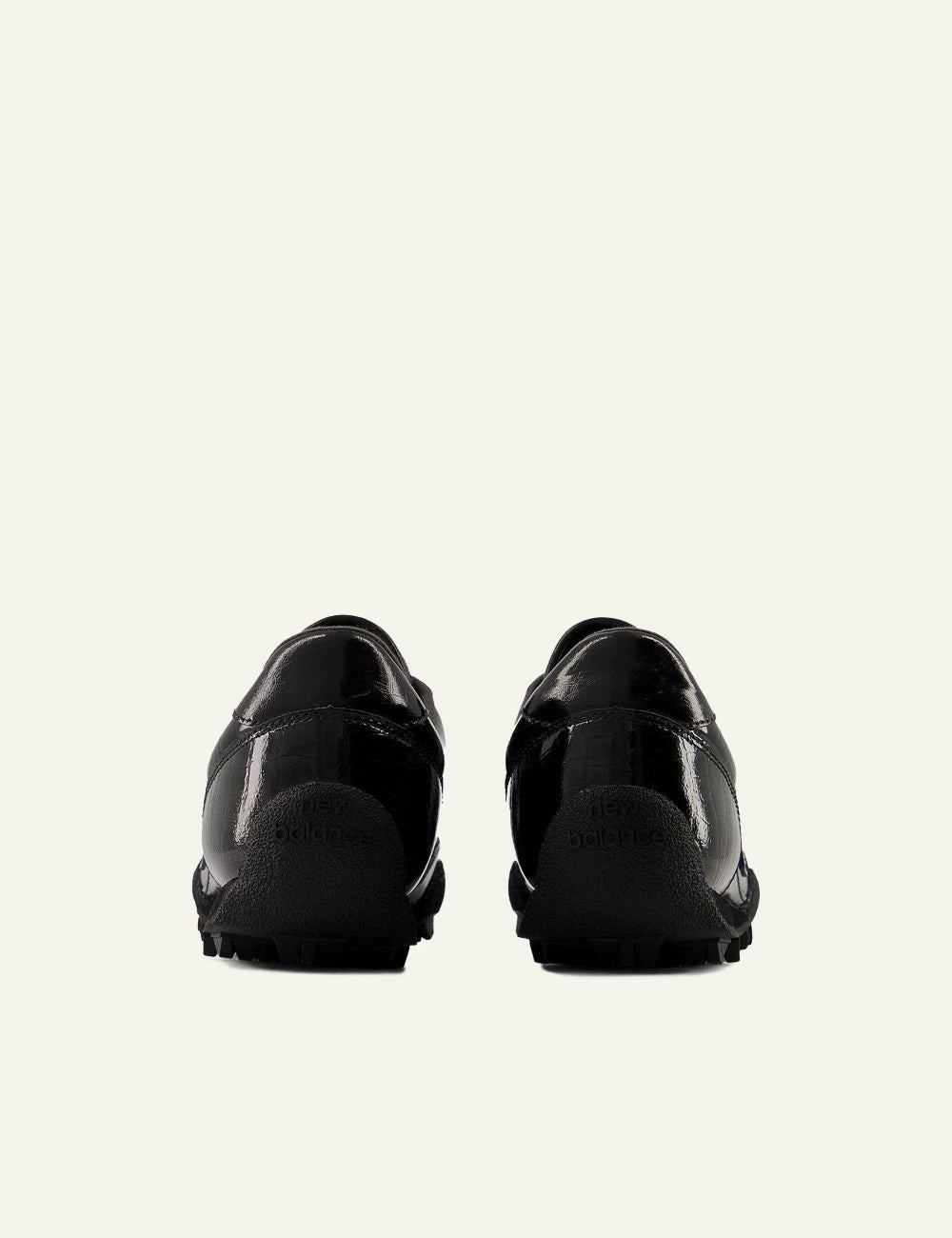 New Balance low sneaker black croc gloss back logo view