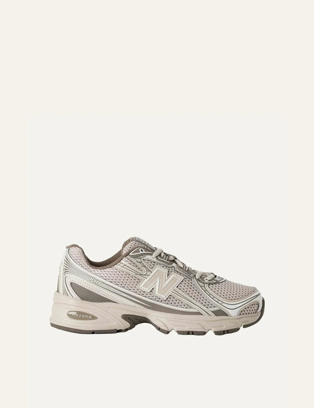 New Balance unisex beige suede and mesh sneakers