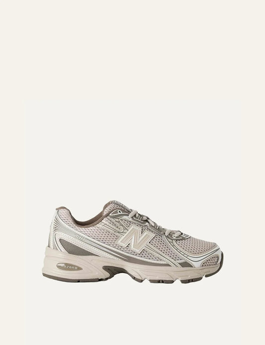 New Balance unisex beige suede and mesh sneakers