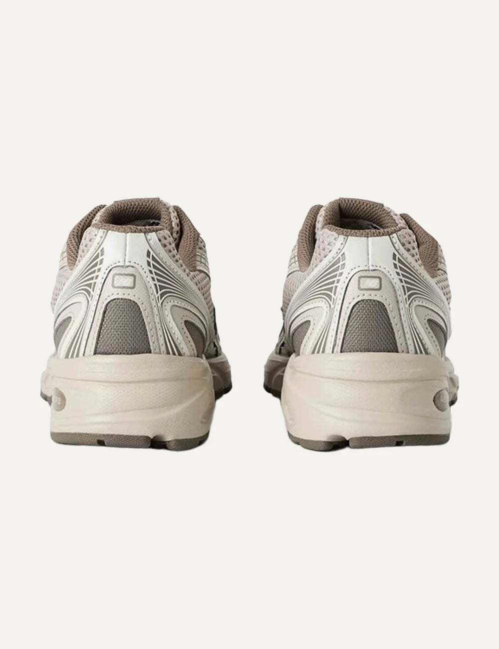 New Balance unisex beige suede and mesh sneakers back
