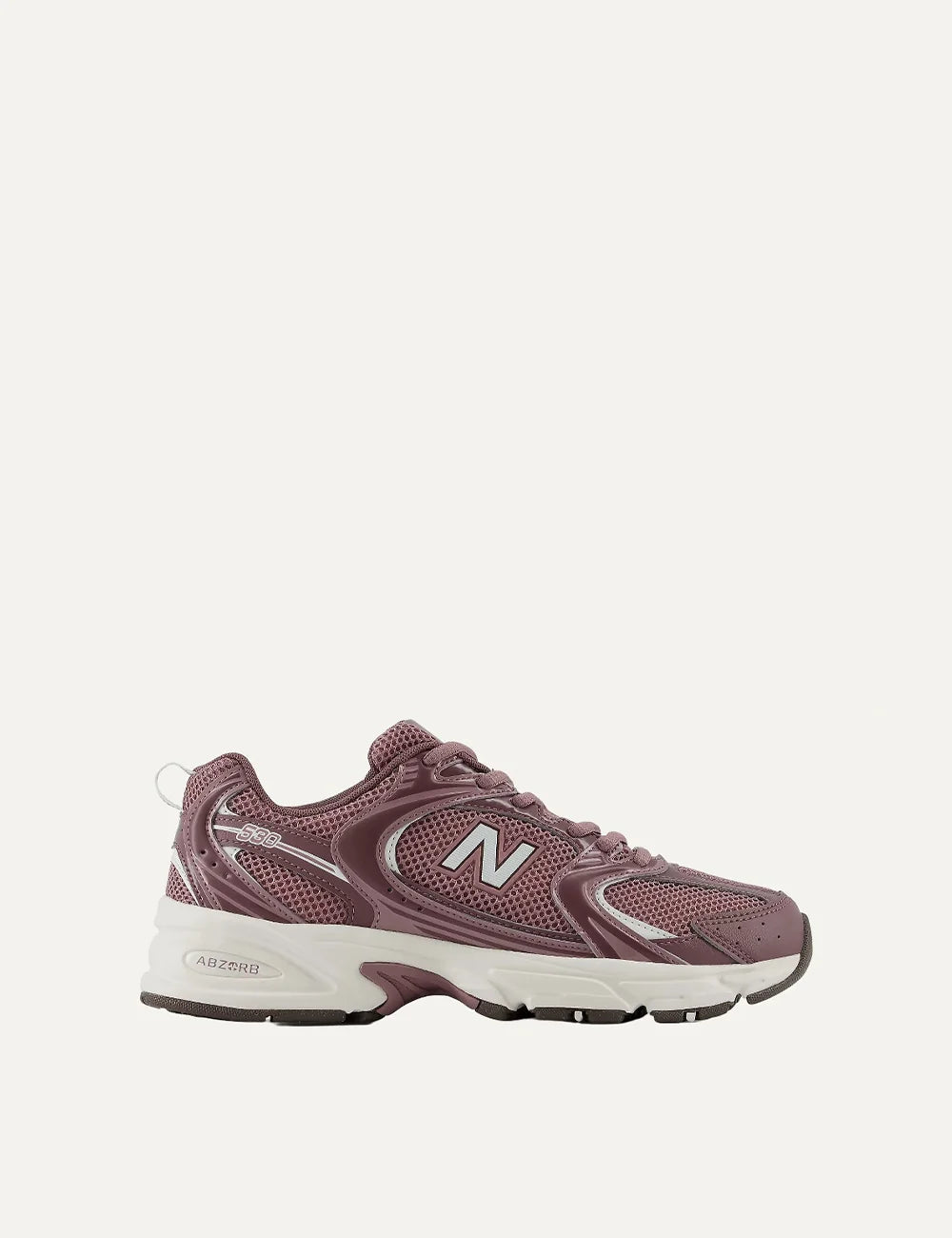 New Balance unisex burgundy suede and mesh sneakers with ABZORB cushioning