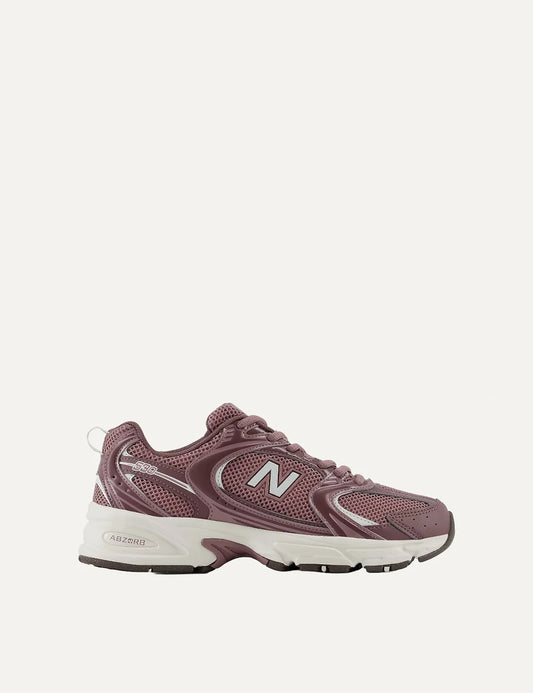 New Balance unisex burgundy suede and mesh sneakers with ABZORB cushioning