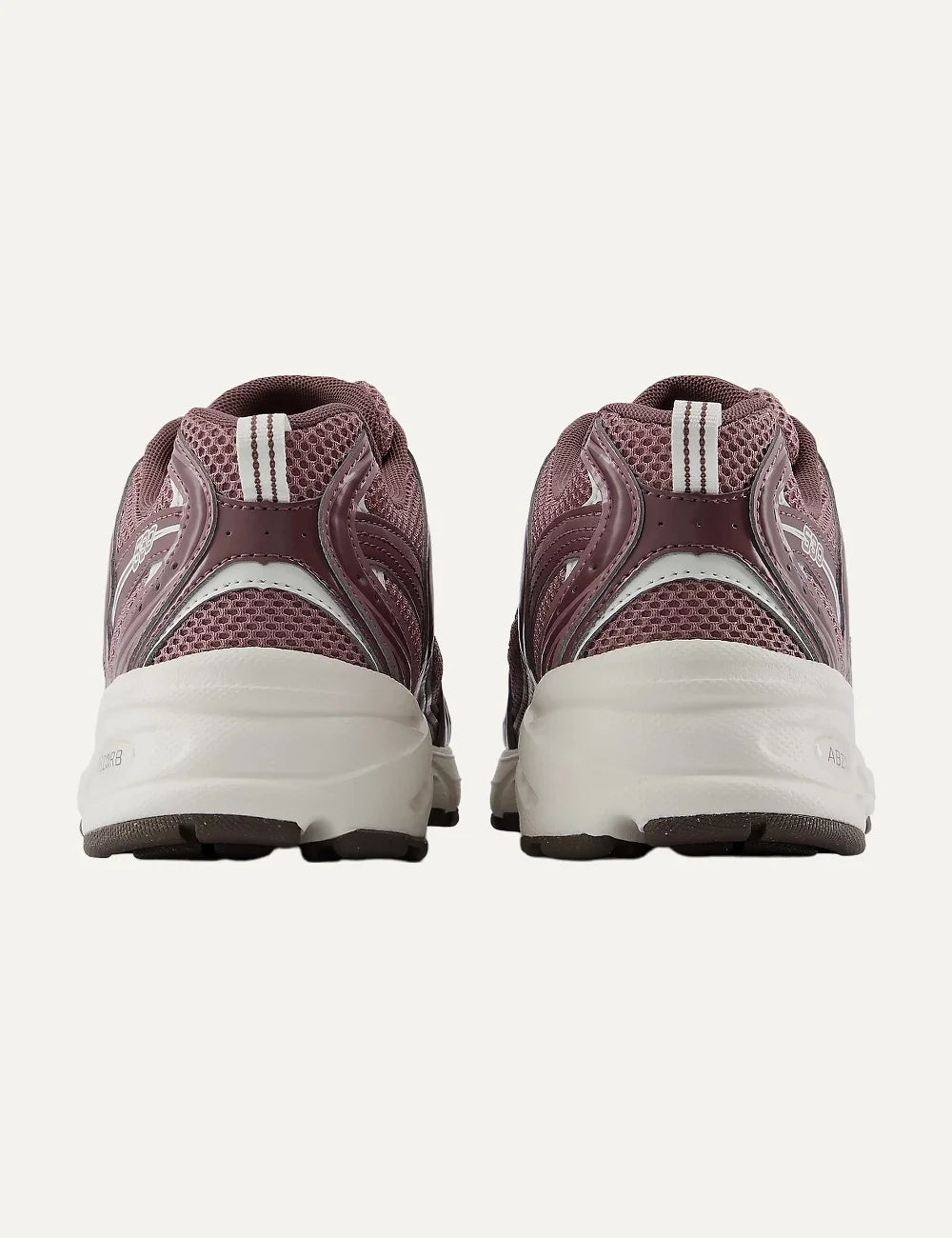 New Balance unisex burgundy suede and mesh sneakers with ABZORB cushioning back