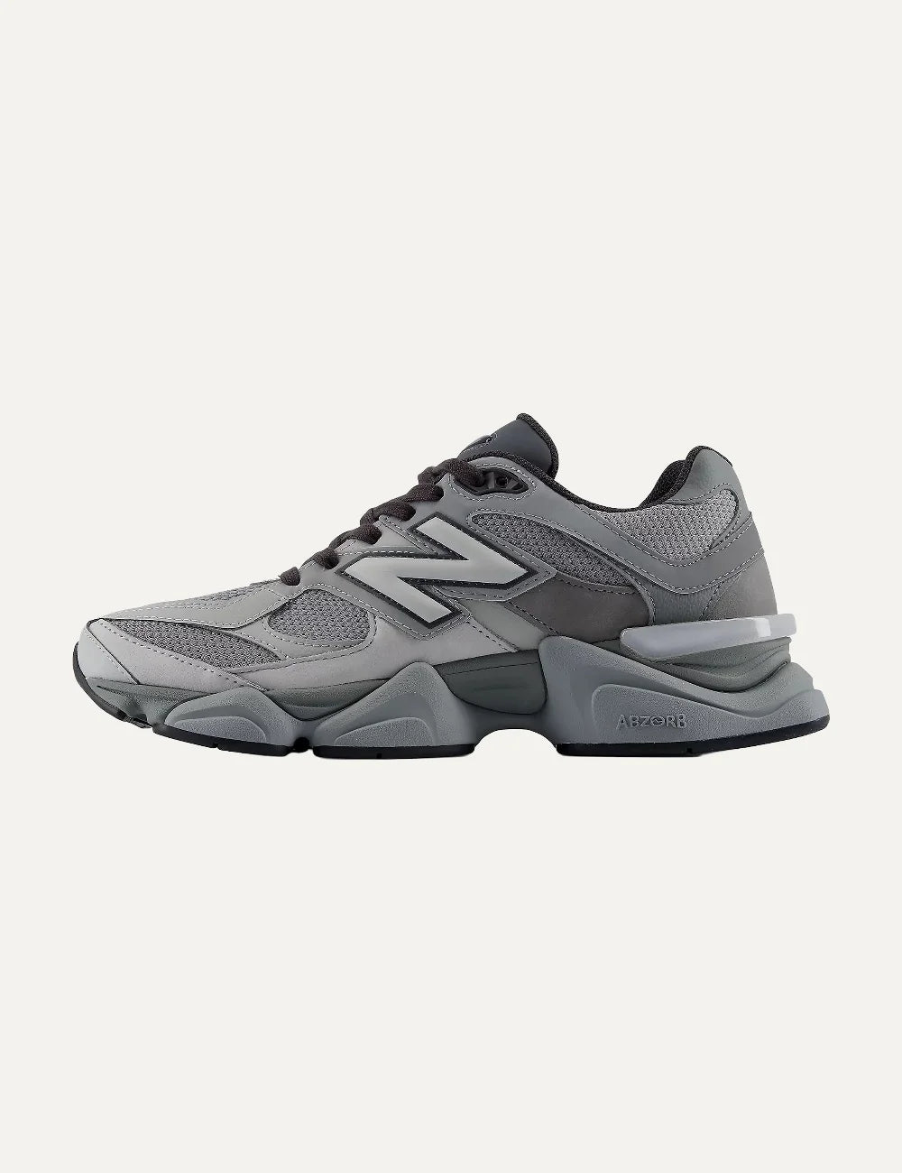 New Balance unisex dark grey suede and mesh sneakers with ABZORB cushioning profile