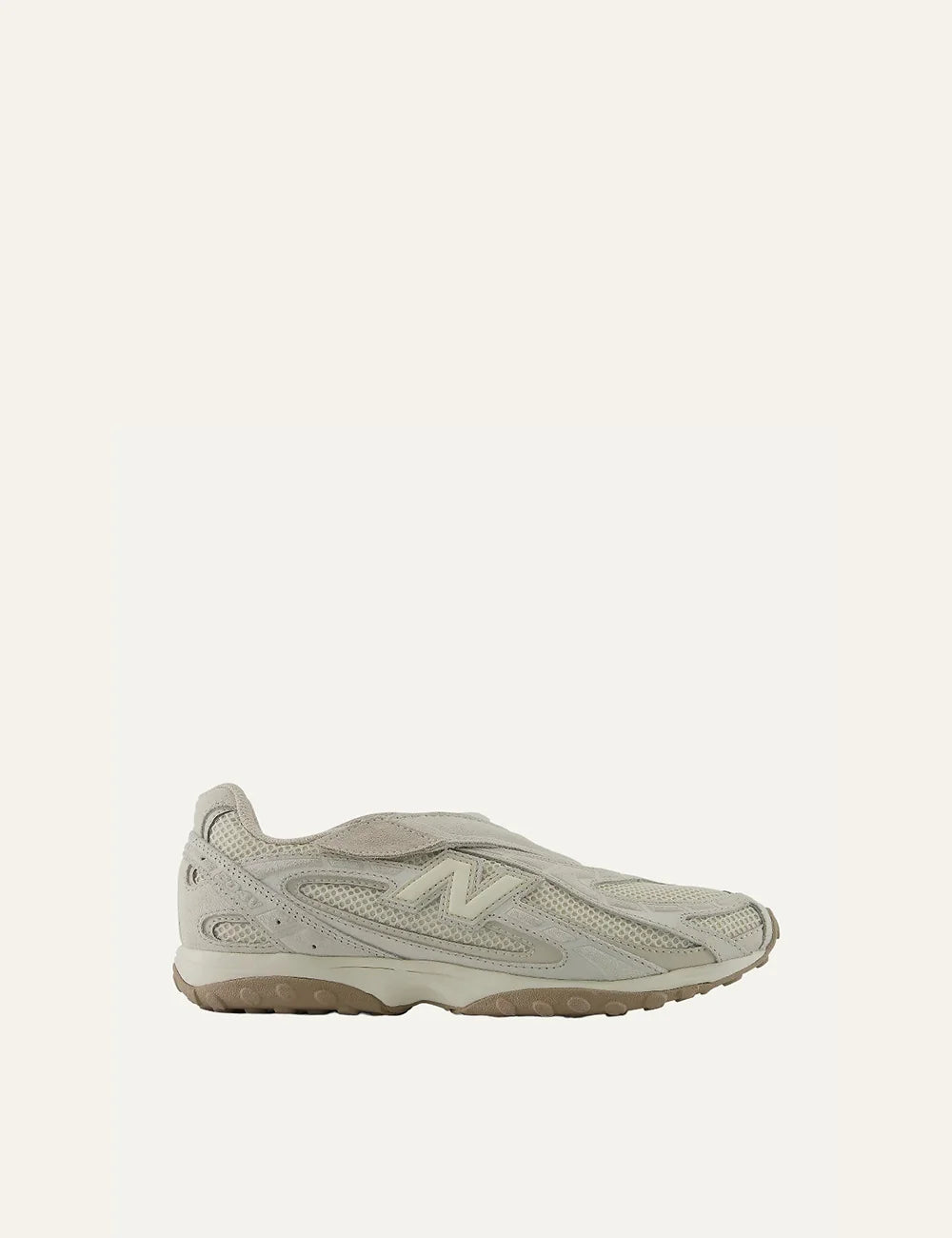 New Balance unisex off-white suede and mesh low profile sneakers