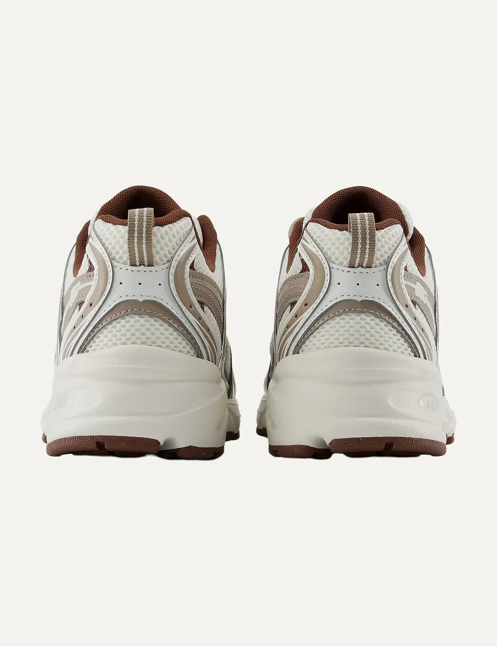New Balance unisex white beige suede and mesh sneakers with ABZORB cushioning back