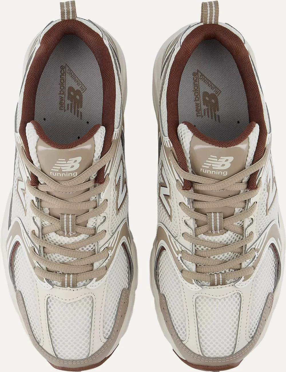 New Balance unisex white beige suede and mesh sneakers with ABZORB cushioning top