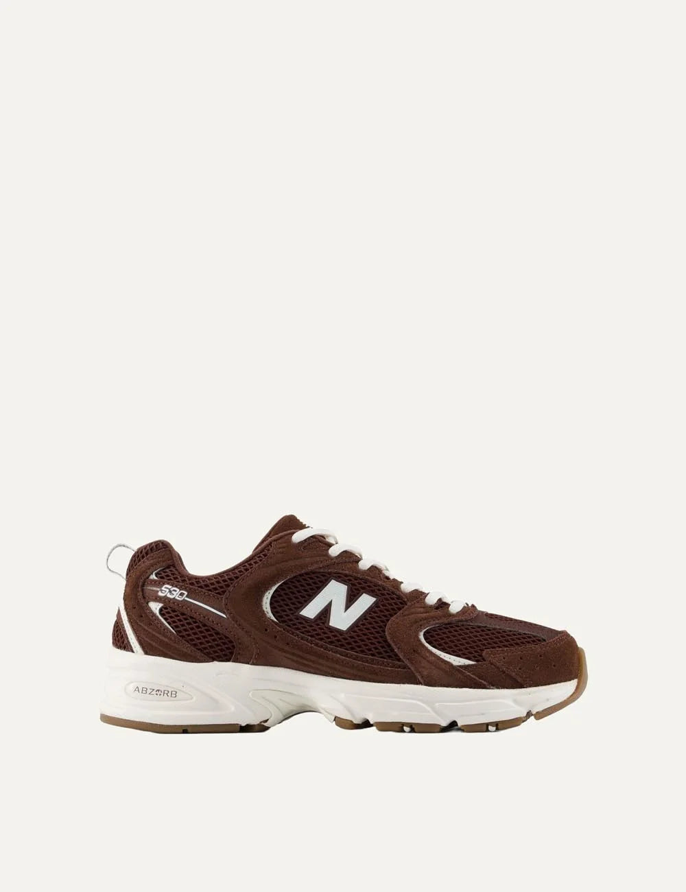 New Balance women's leather and mesh sneakers in dark brown