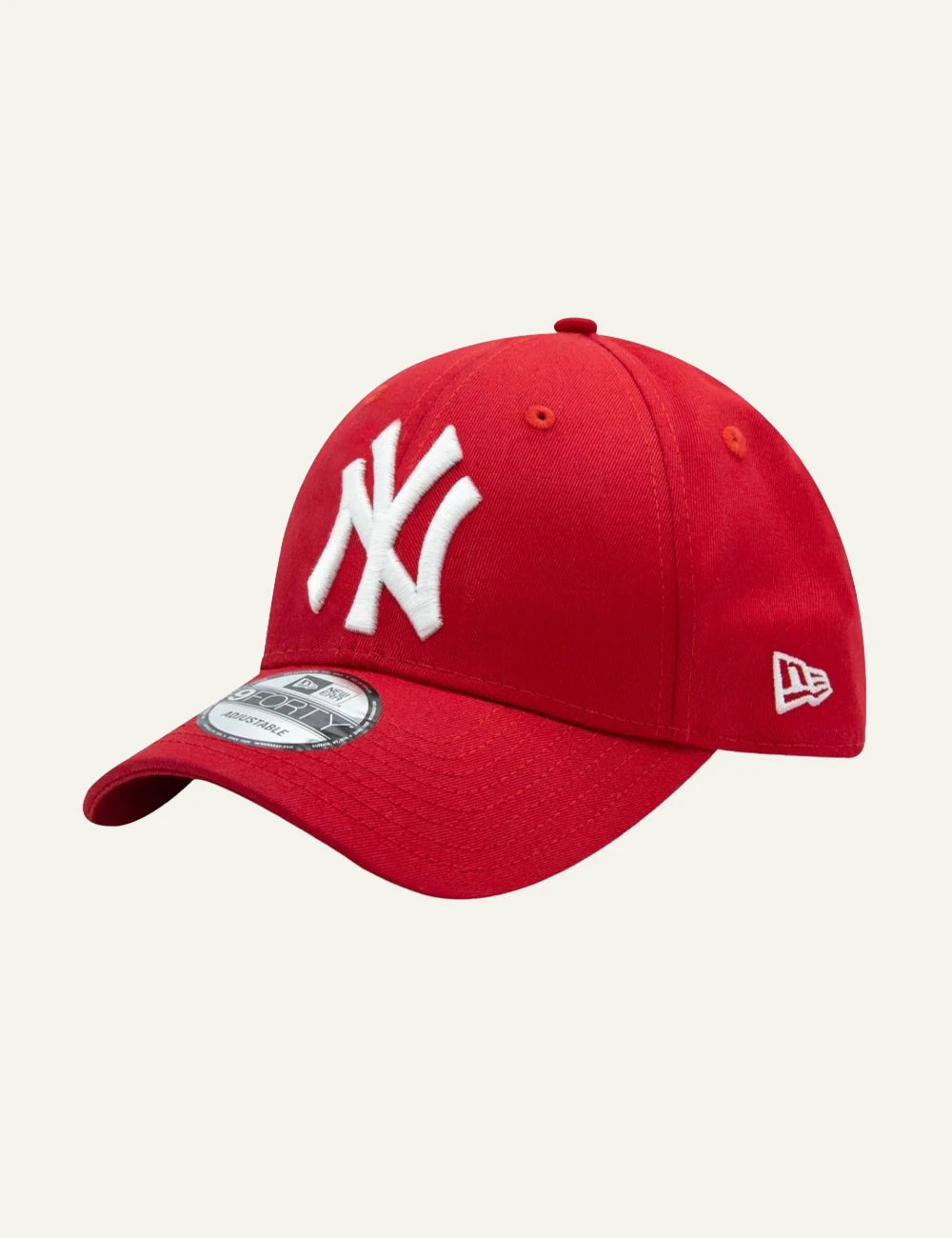 New Era NY Yankees cap red white logo curved visor side_view