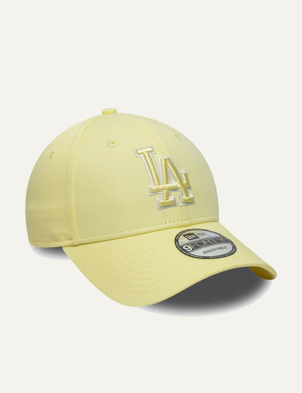 New Era LA Dodgers pastel yellow cap front view