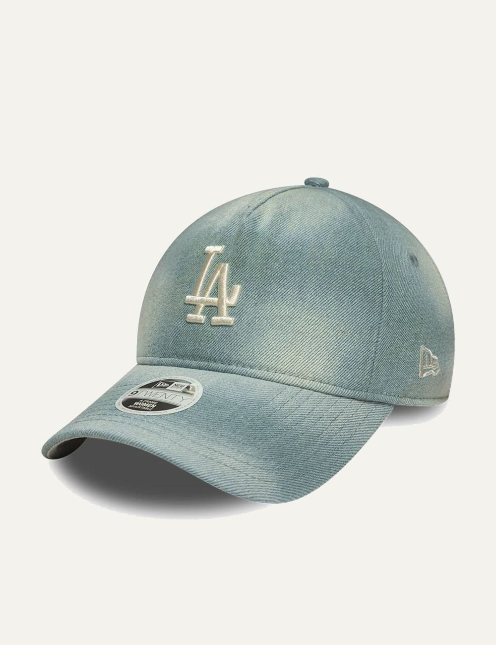 New Era LA Dodgers denim cap light blue front view