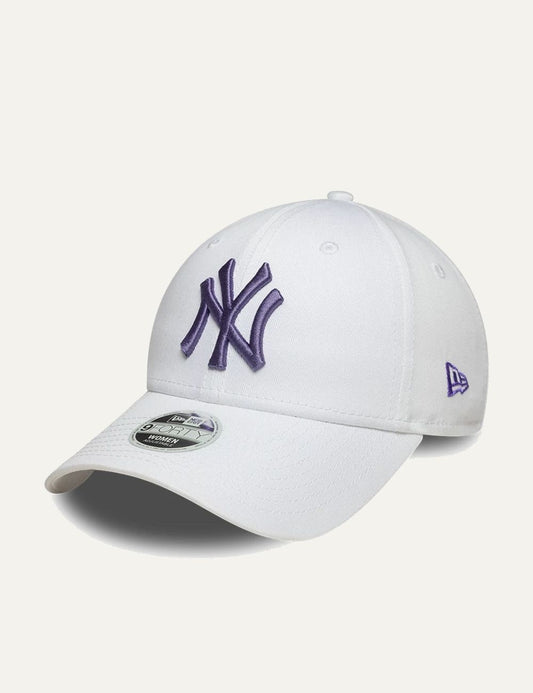 New Era New York Yankees cap white purple logo front view