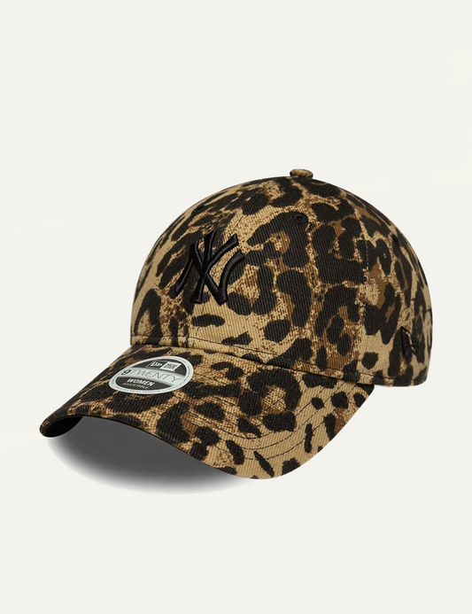 New Era NY Yankees leopard print cap front view
