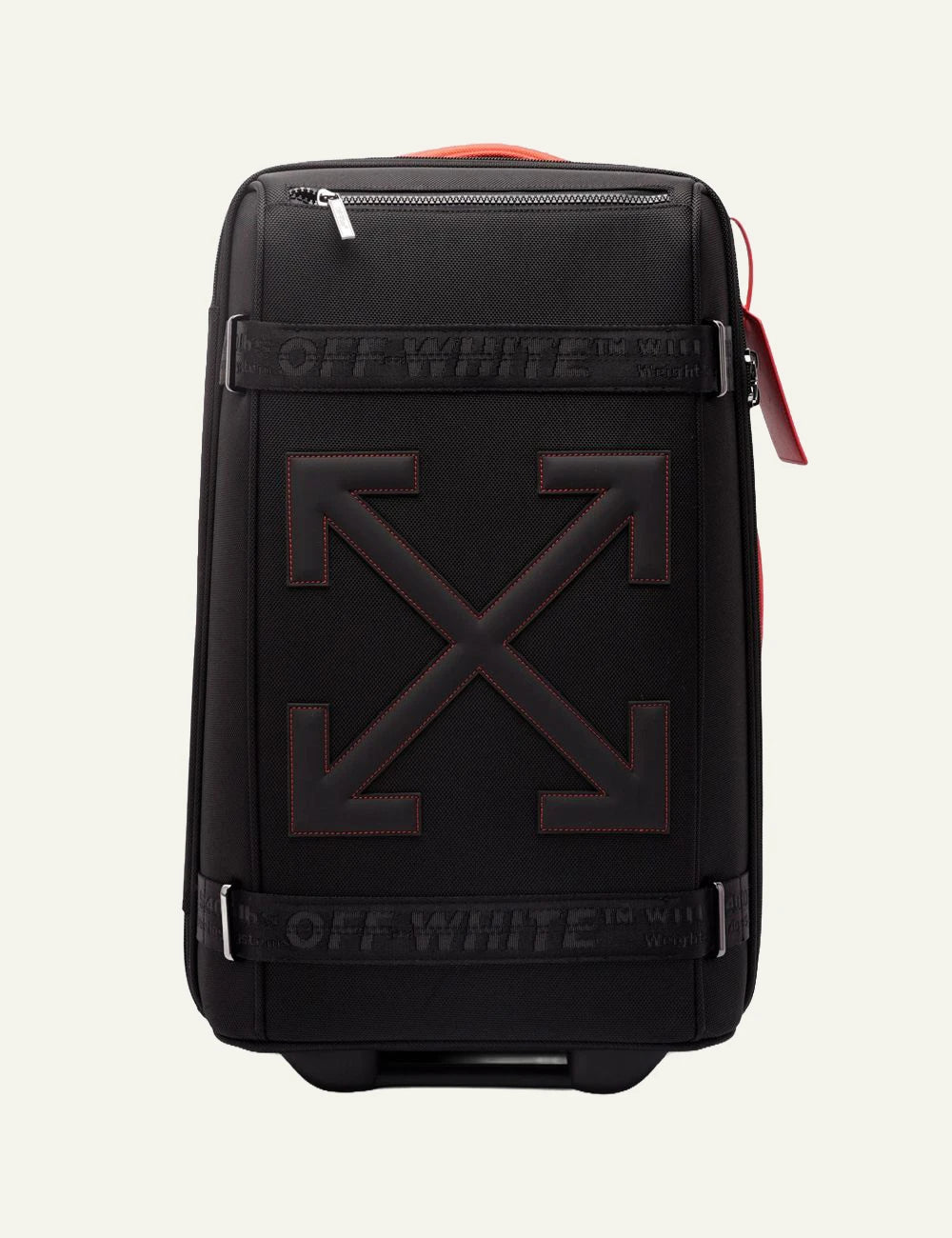 Off-White arrow cabin trolley black red accents front view