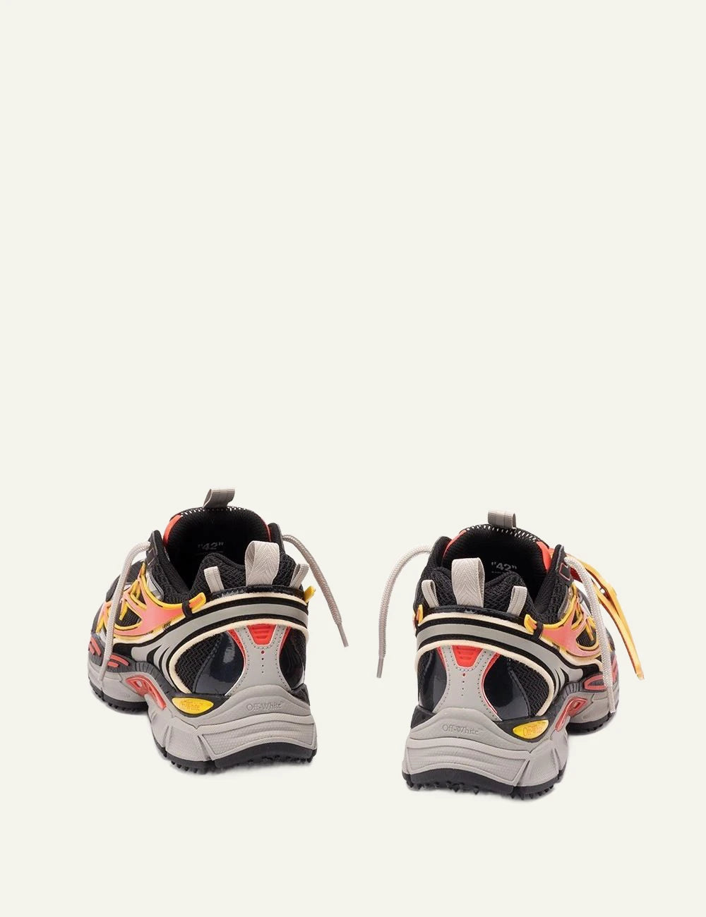 Off White Be Right Back sneakers black multicolor mesh low top back view