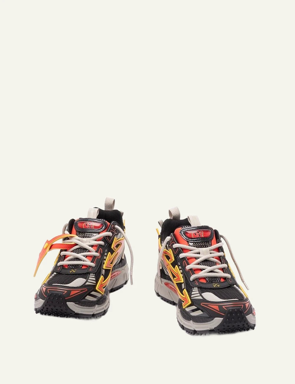 Off White Be Right Back sneakers black multicolor mesh low top front view