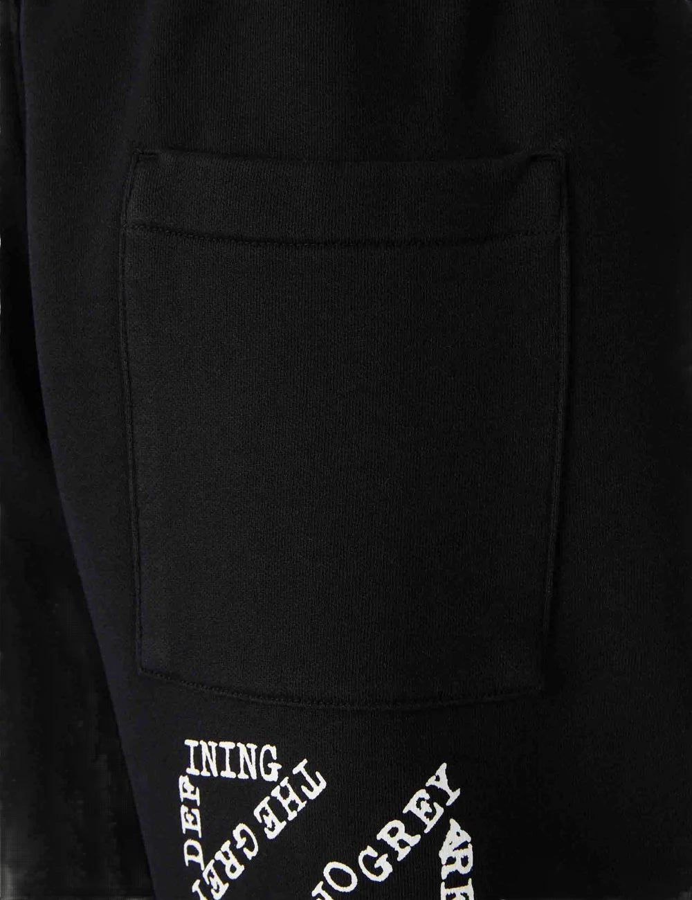 off white bermuda black cotton shorts side logo back detail view