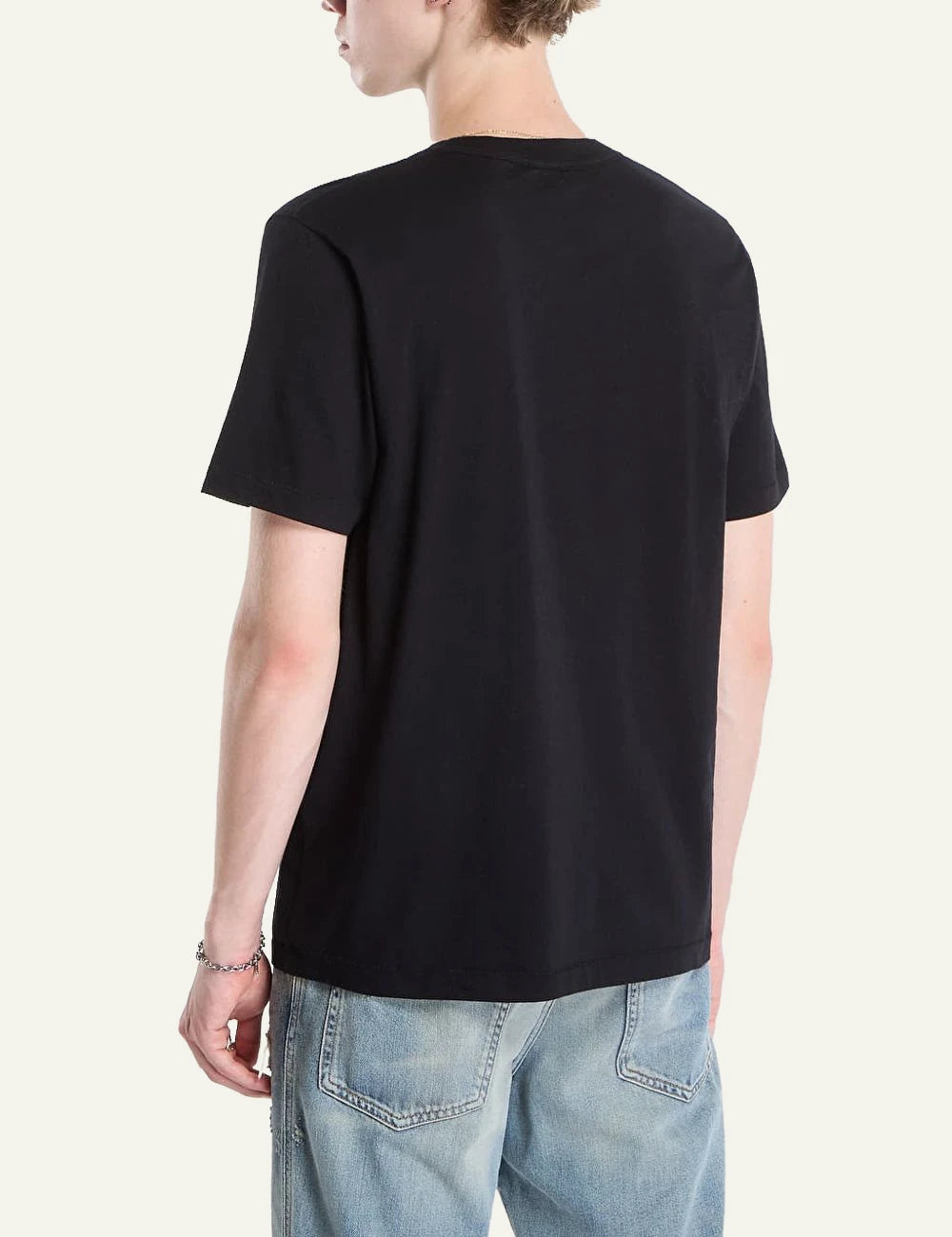 Off-White black cotton T-shirt with front logo print back