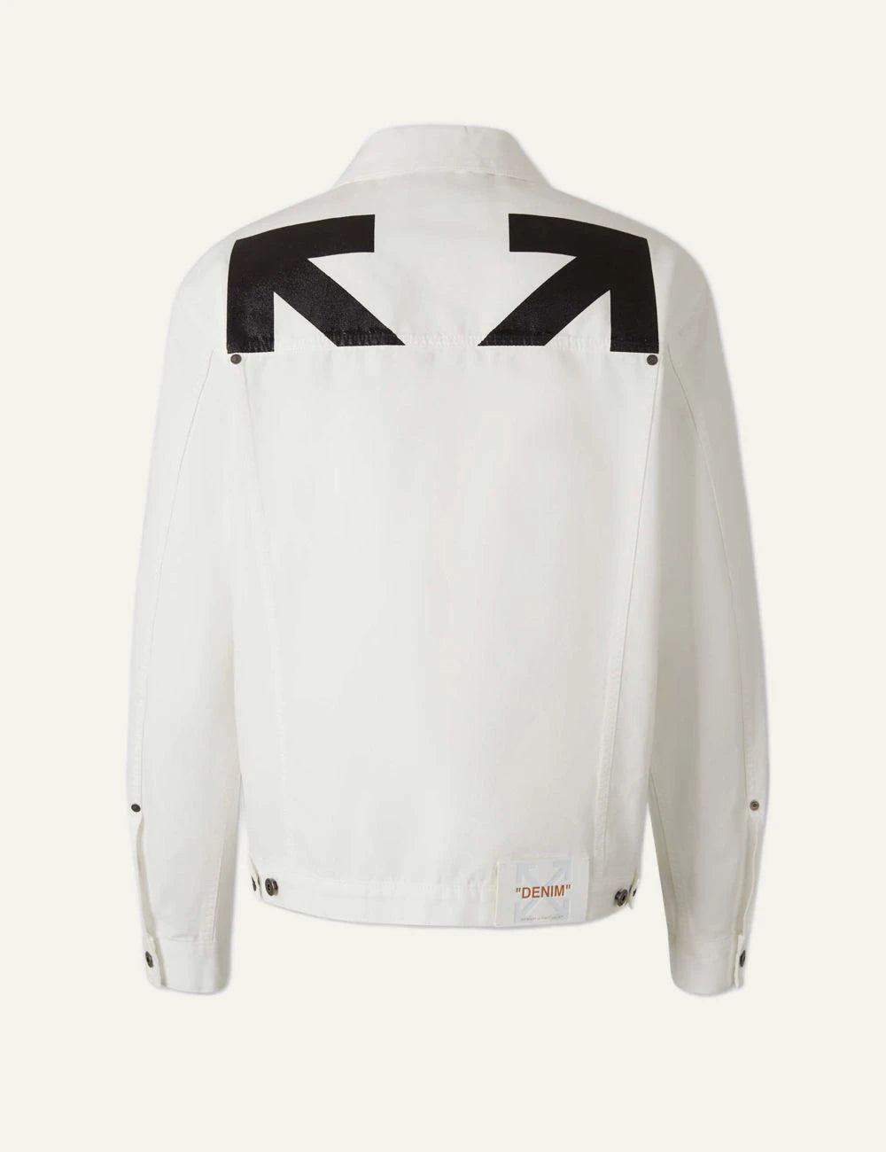 off white cotton twill jacket white back view