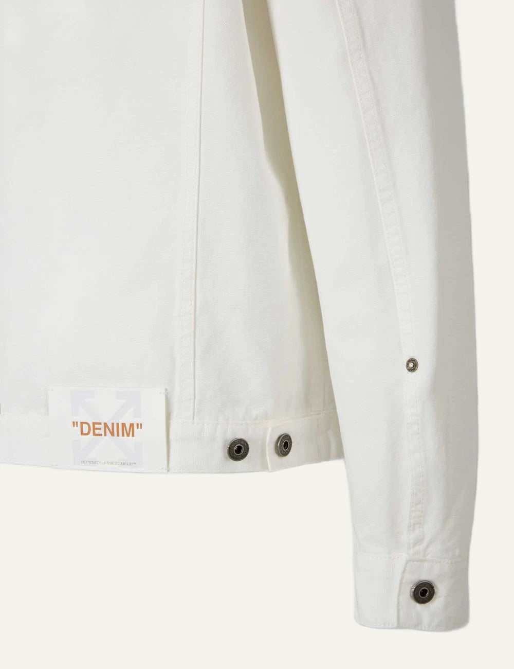 off white cotton twill jacket white back detail view
