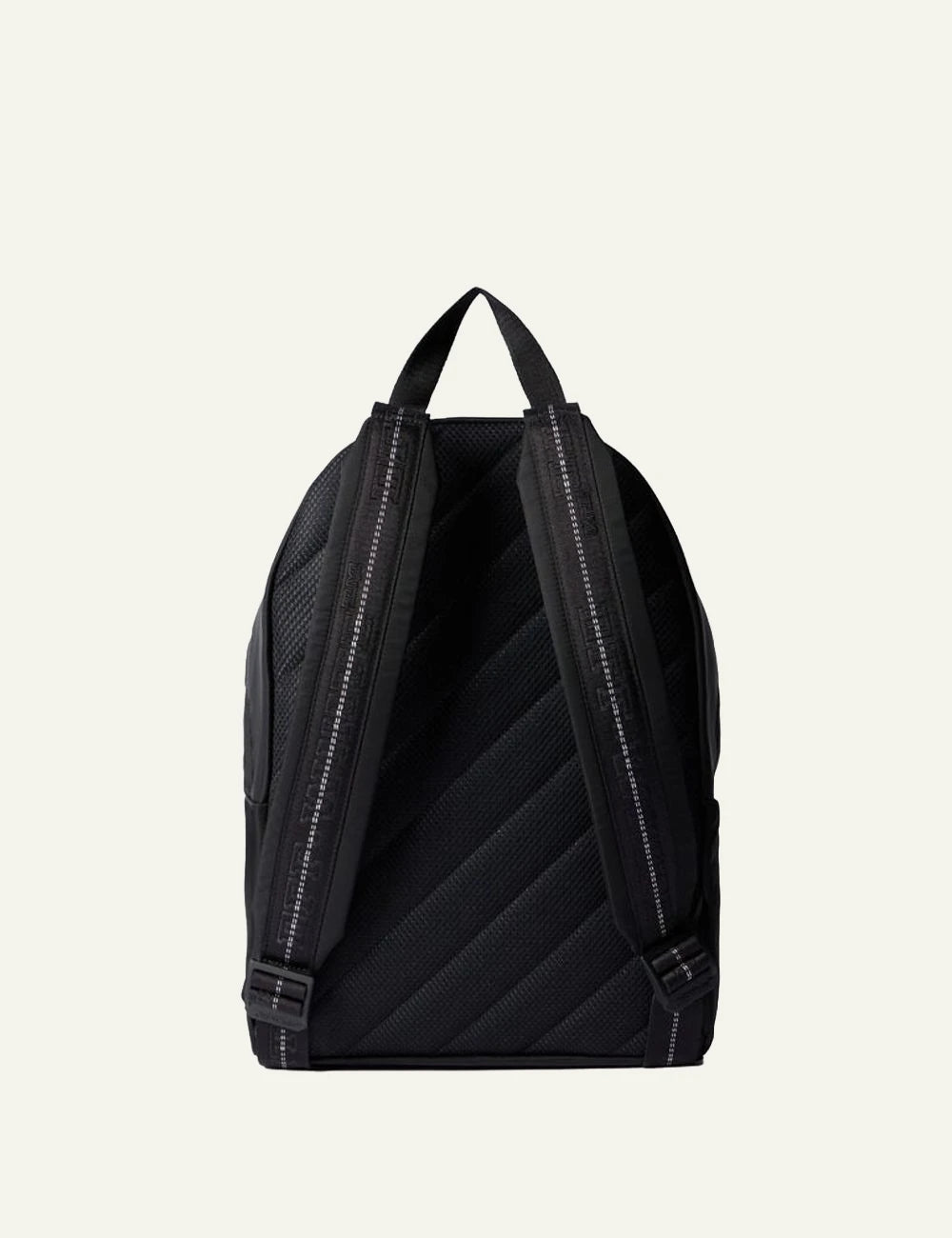Off-White Diagonal Spray Backpack black leather me white spray stripes back view