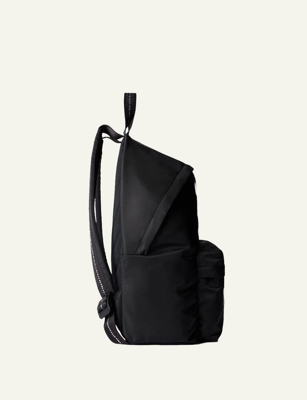 Off-White Diagonal Spray Backpack black leather me white spray stripes side view