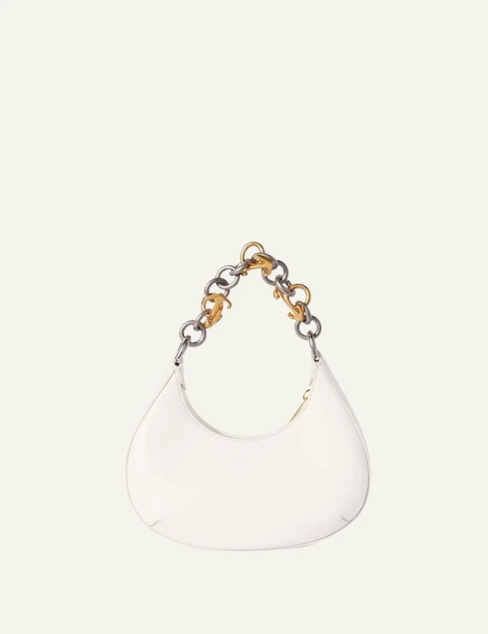 Off-White Hemisphere shoulder bag leather arrow logo gold silver chain back view