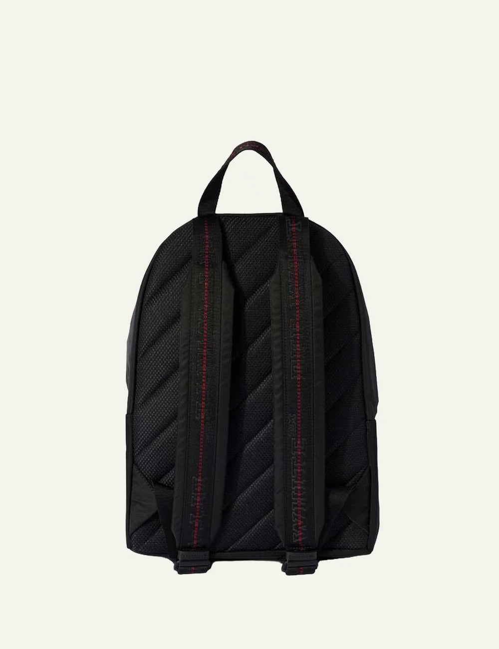 Off-White Heritage Backpack black leather nylon arrow logo back view
