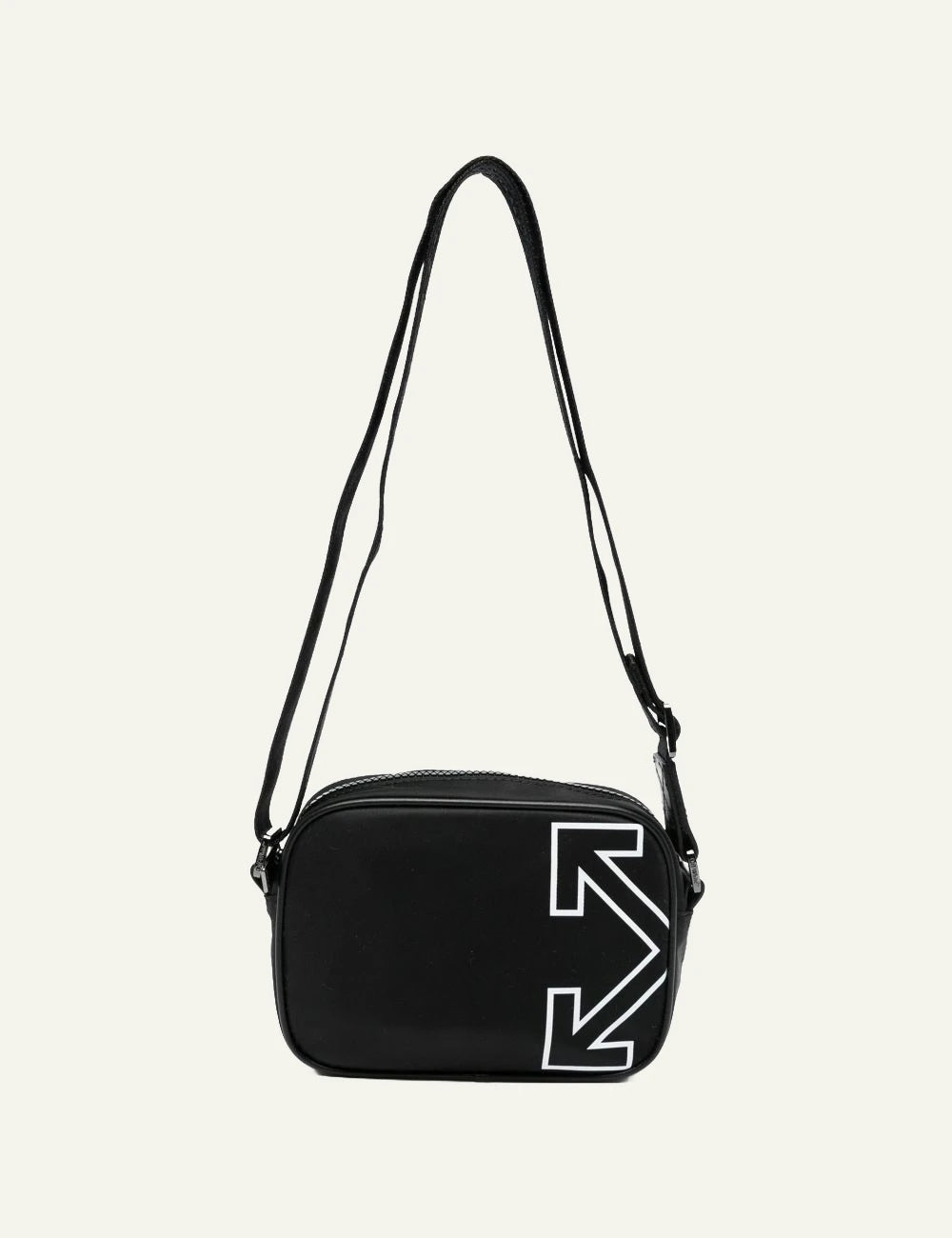 Off-White Heritage camera bag black white front view