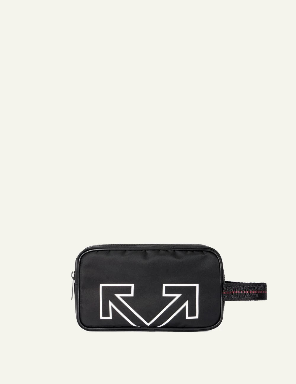 Off-White Heritage toiletry pouch black arrows logo front view