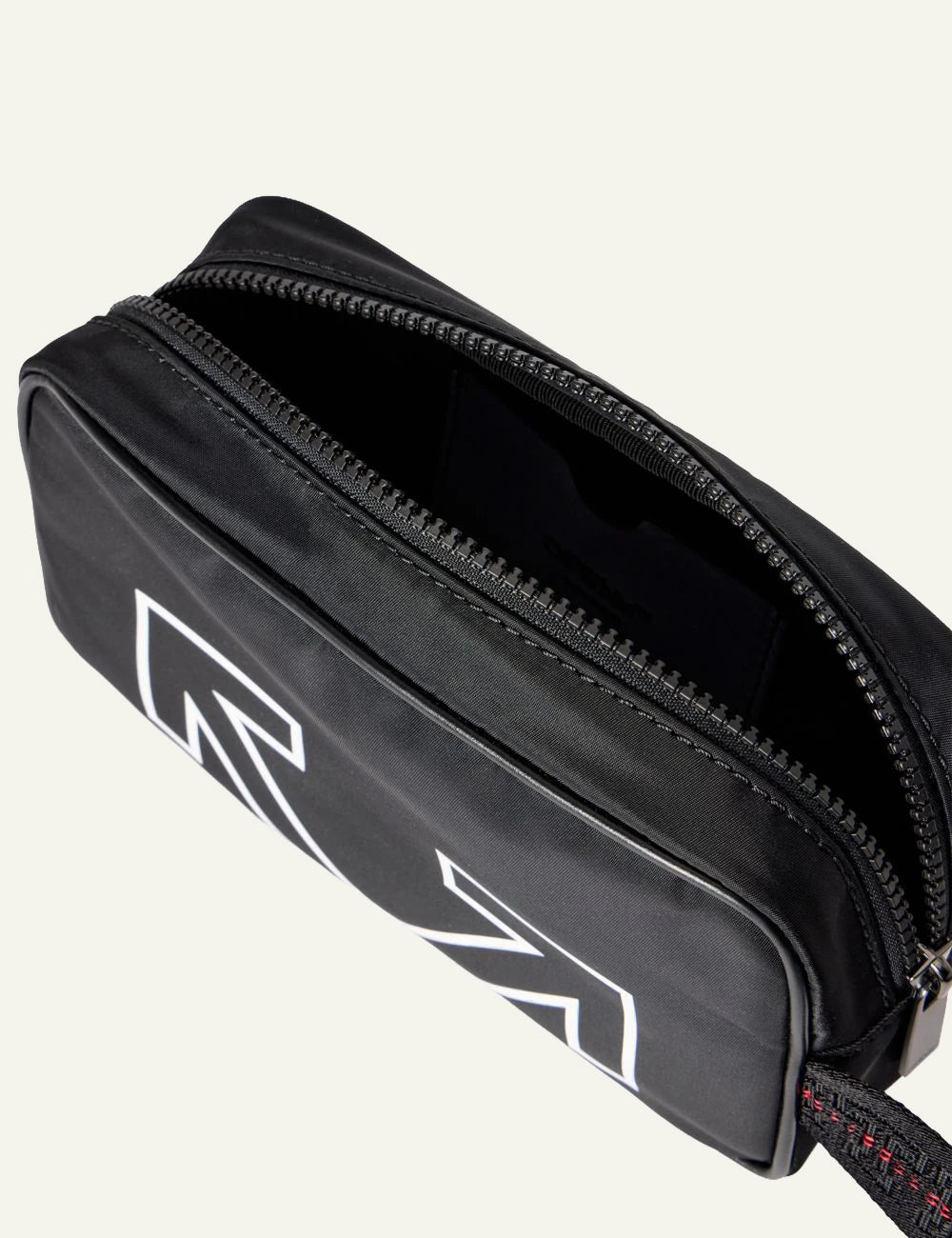 Off-White Heritage toiletry pouch black arrows logo top view