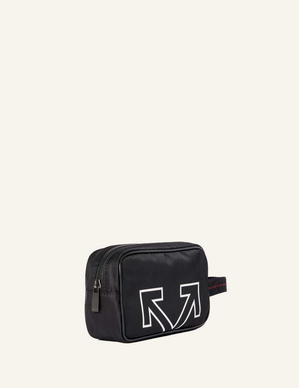 Off-White Heritage toiletry pouch black arrows logo side view