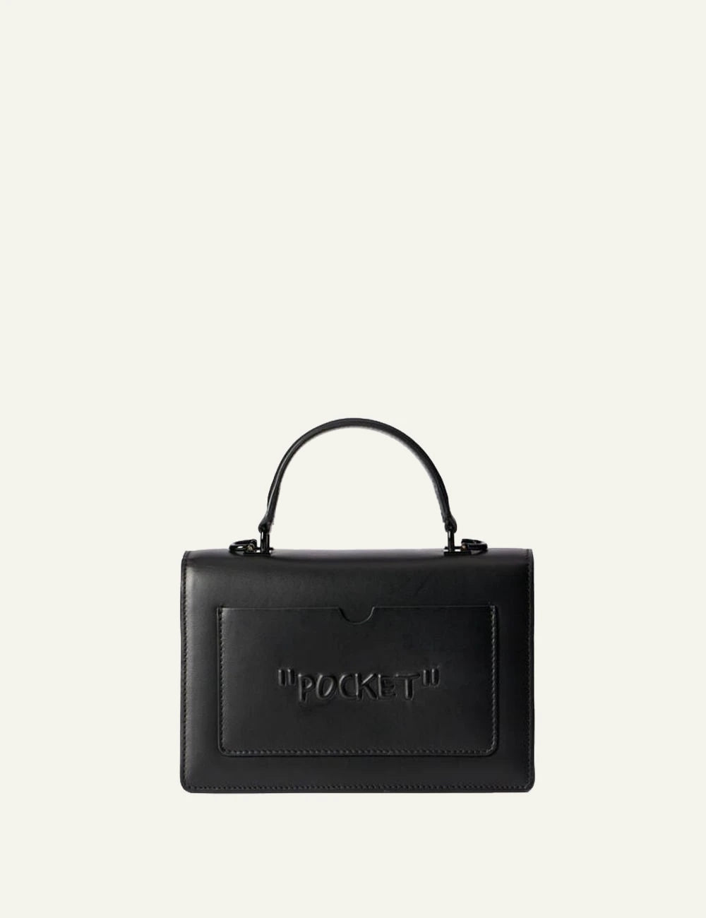 Off-White Jitney 1.4 Top Handle bag black leather back view
