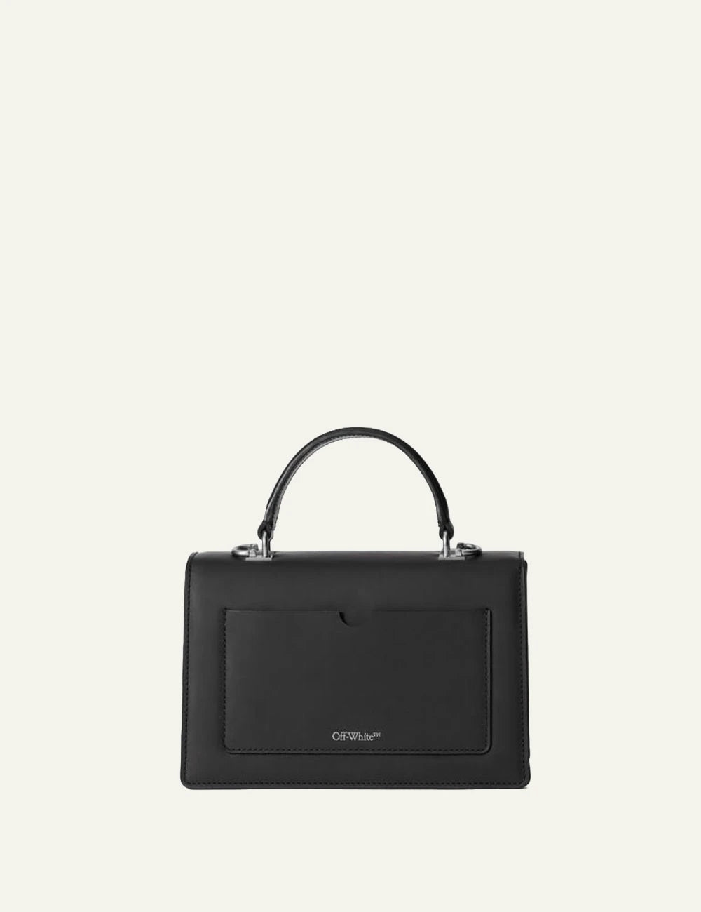 Off-White Jitney 1.4 Top Handle bag leather arrow logo back view