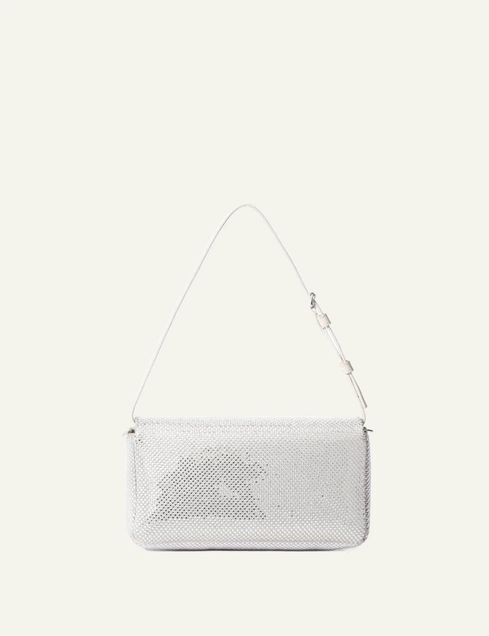 Off-White Jitney Shoulder 0.7 Strass Bag black crystal embellished back view