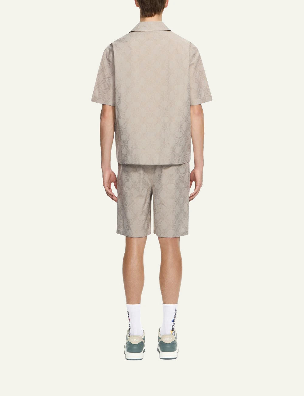 Off-White Men’s Beige Arrow Monogram Jacquard Short-Sleeve Shirt back