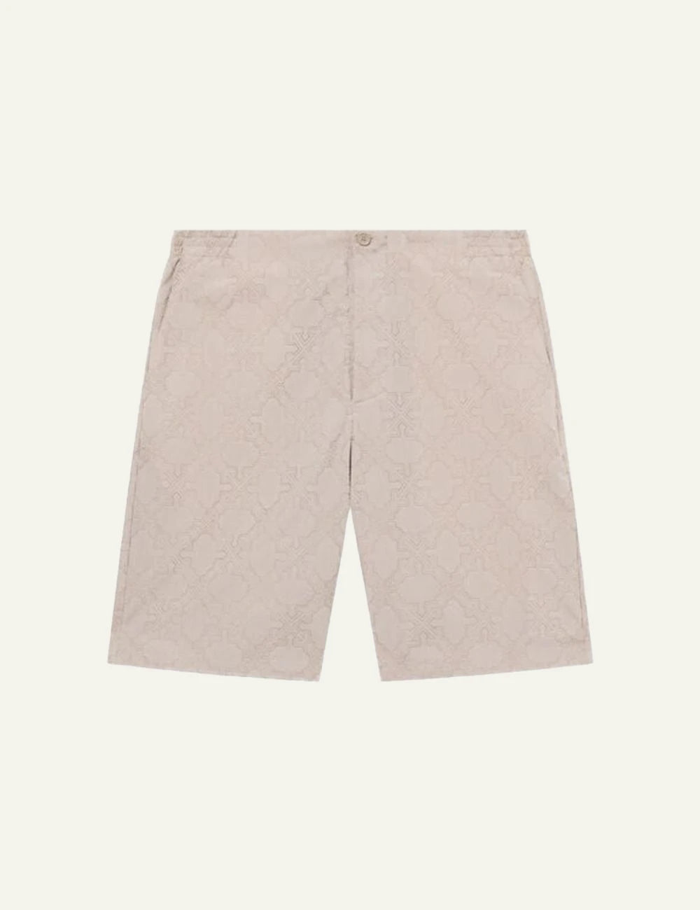 Off-White Men’s Beige Cotton Bermuda Shorts With Arrow Monogram