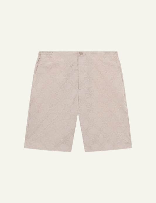 Off-White Men’s Beige Cotton Bermuda Shorts With Arrow Monogram
