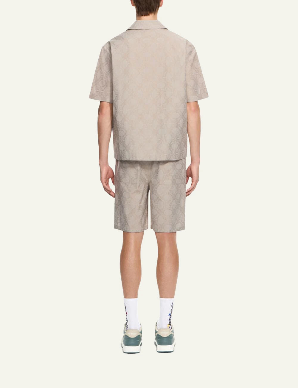 Off-White Men’s Beige Cotton Bermuda Shorts With Arrow Monogram back