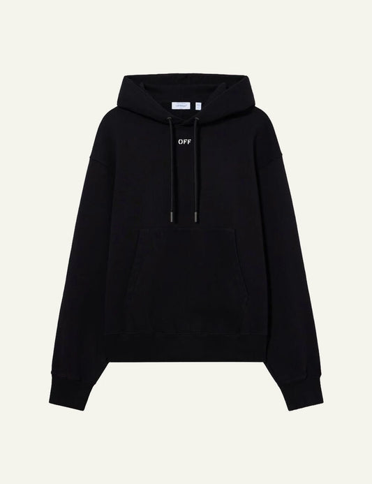 Off-White Men’s Black Cotton Hoodie With Industrial Arrows Print