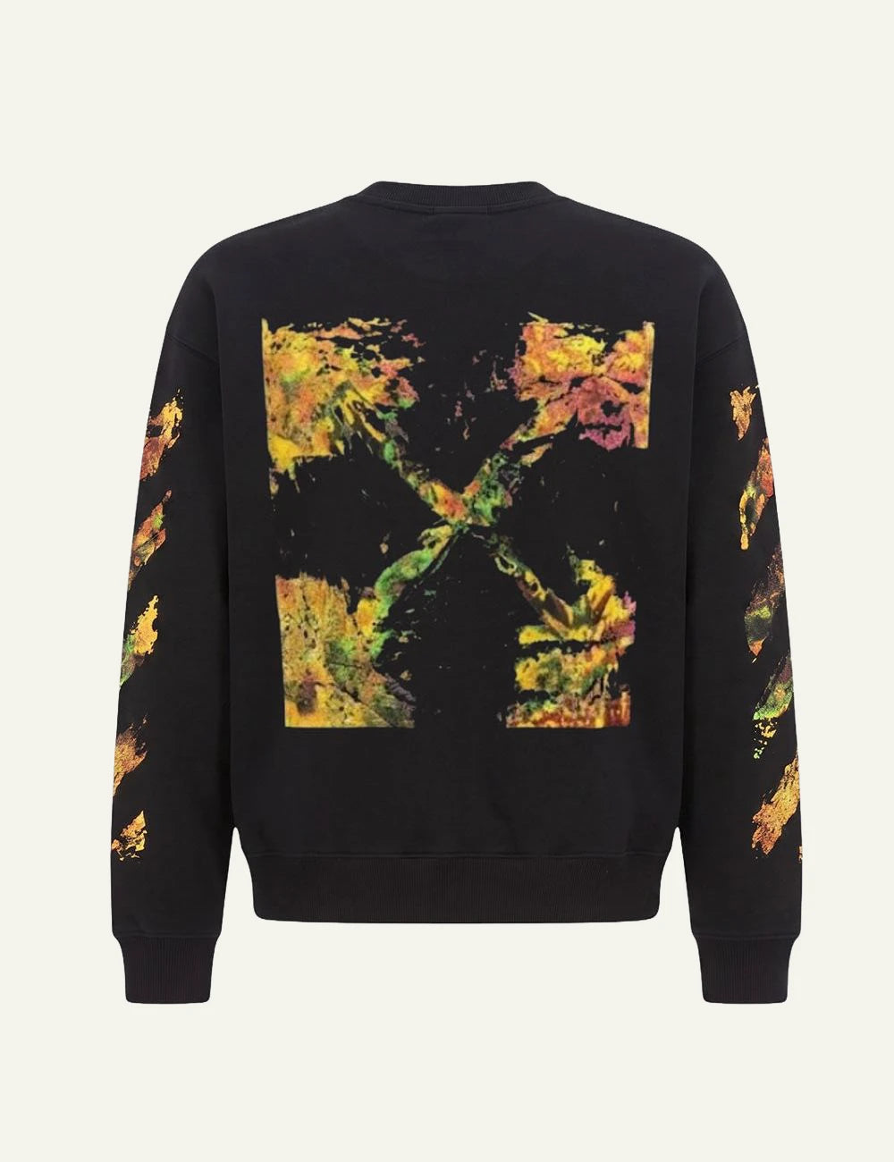 Off-White Men’s Black Cotton Multicolor Print Sweatshirt back