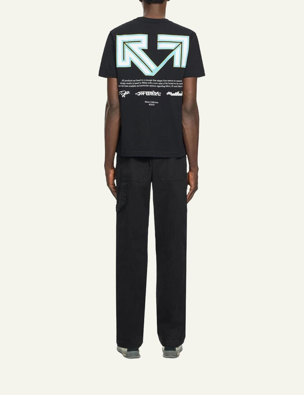 Off-White Men’s Black Cotton T-Shirt With Industrial Arrows Print back