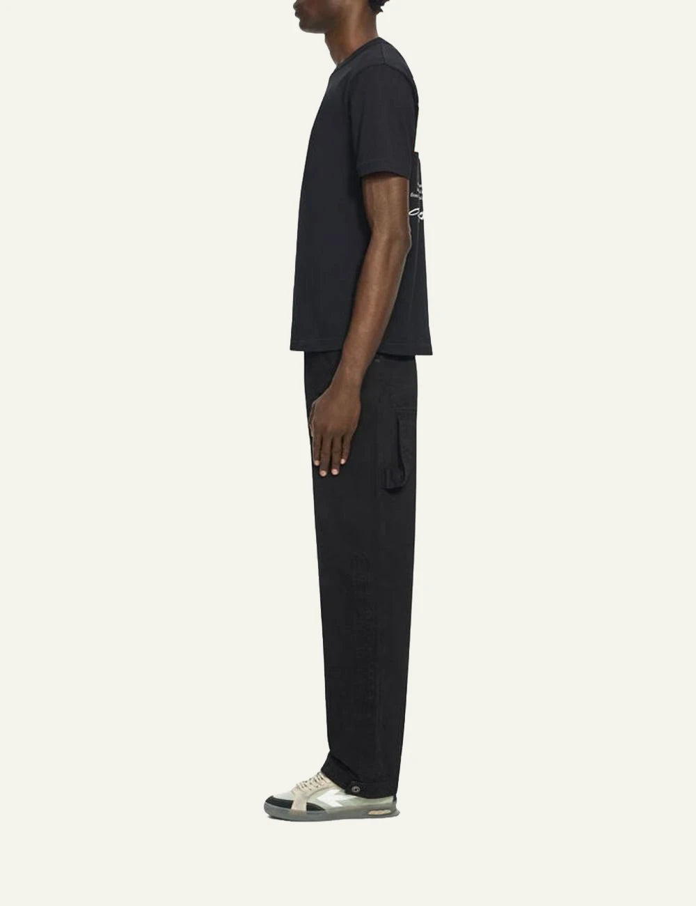 Off-White Men’s Black Cotton T-Shirt With Industrial Arrows Print side