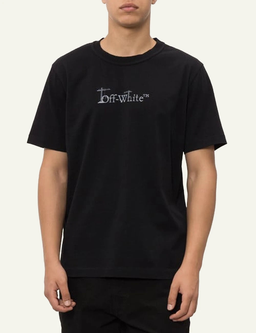 Off-White Men’s Black Cotton T-Shirt With Logo And Arrow Print full body